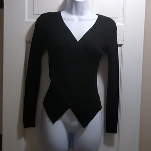 Wanli Vintage Long Thin Sleeve  Asymmetrical Sweater Top